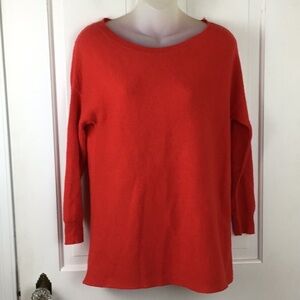 J. Crew Red Oversized Wool Blend Sweater Long Sleeve Ribbed